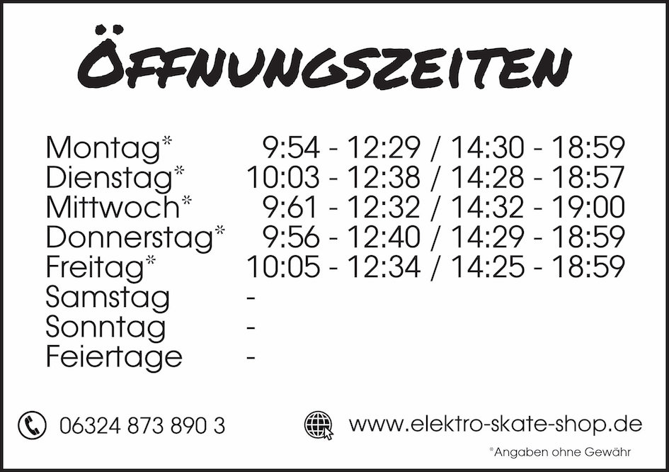 Öffnungszeiten