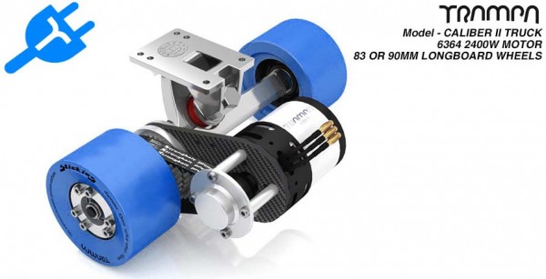 Trampa Caliber II Longboard Truck inkl. Rollen Motorhalterung und Motor Kit
