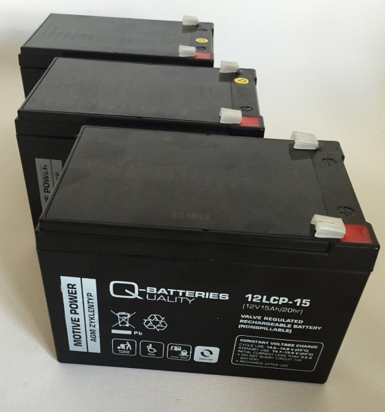 Ersatz Akku Blei-Gel 3er-Block-Set